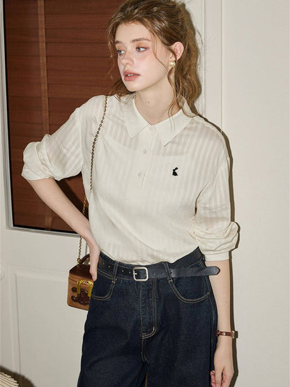 TR Material 3D 3D Printed Long-Sleeved Chiffon Blouse