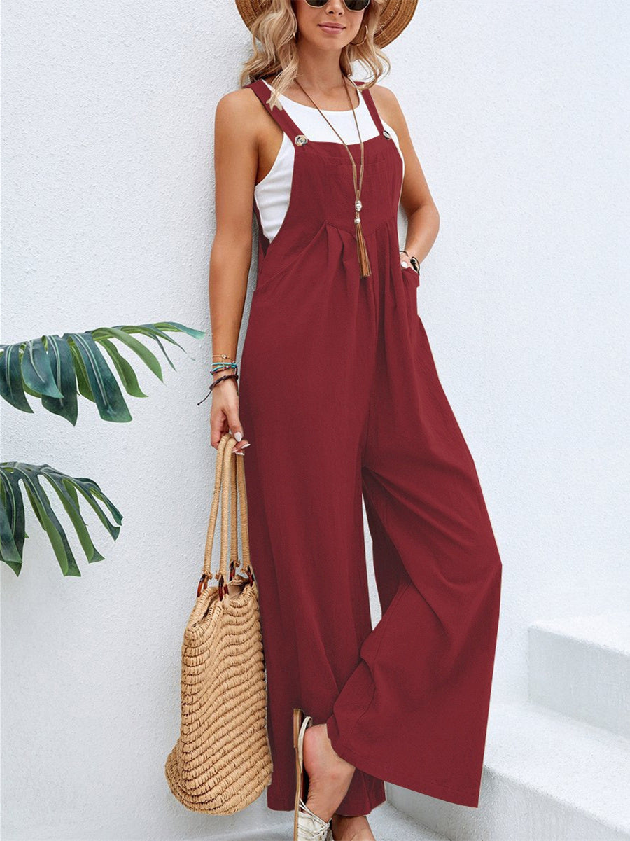 Liber Autumn Women's Buttons Jumpsuits&Bodysuits