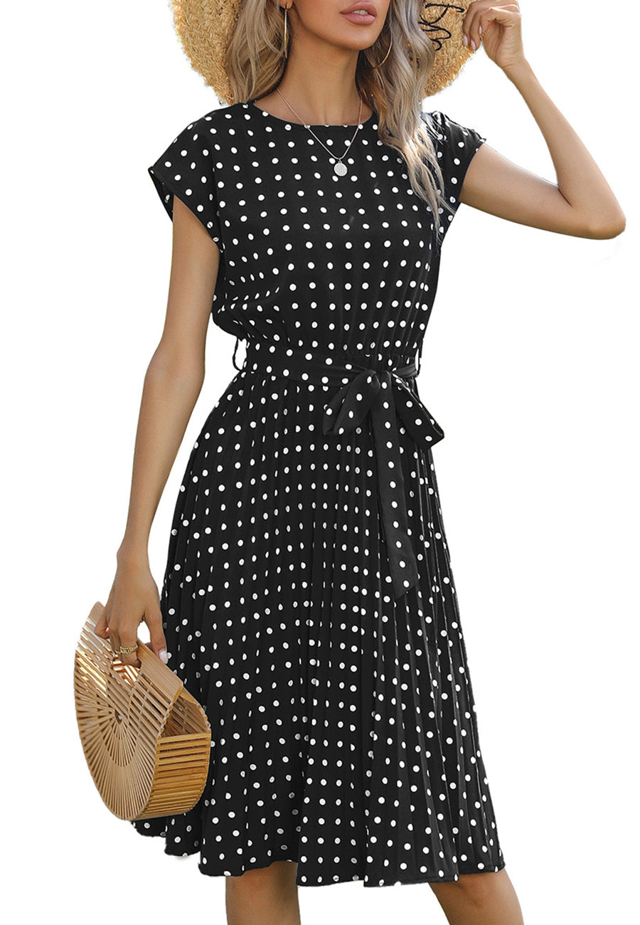 Polka Dot Cap Sleeve Dress