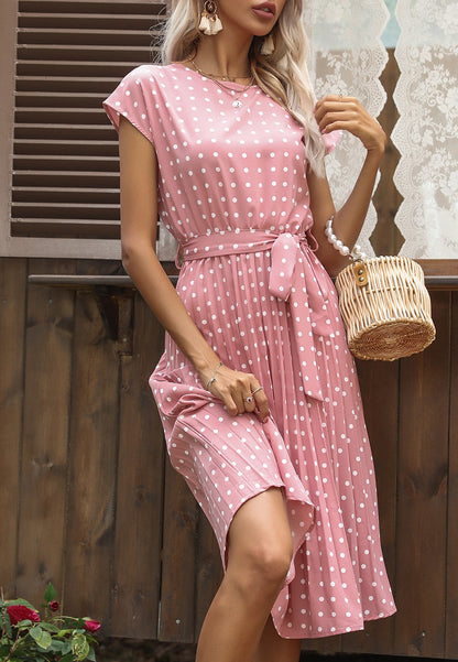 Polka Dot Cap Sleeve Dress