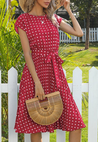 Polka Dot Cap Sleeve Dress