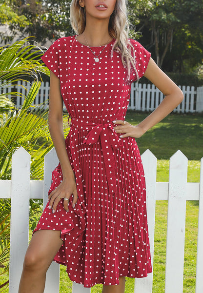 Polka Dot Cap Sleeve Dress