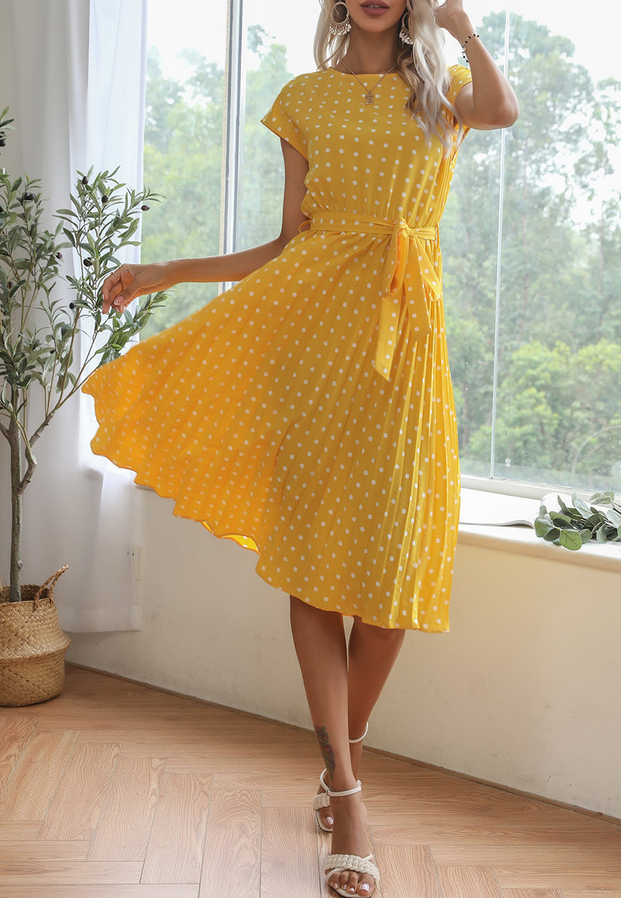 Polka Dot Cap Sleeve Dress