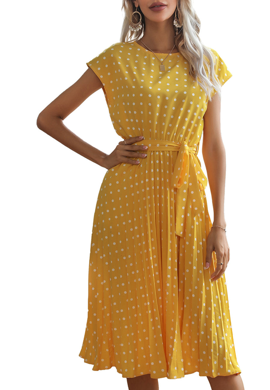 Polka Dot Cap Sleeve Dress