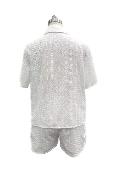 Jacquard Hollow Out Shirt Suits