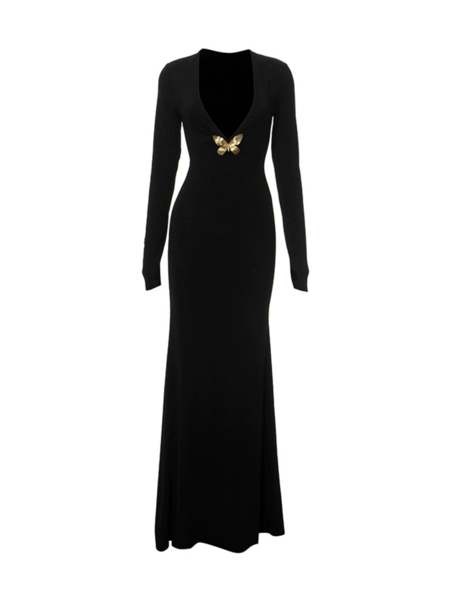 Jadalyn Butterfly Splice V-Neck Dress