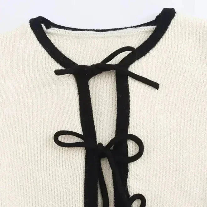 | Bow Accents Chic Cardigan