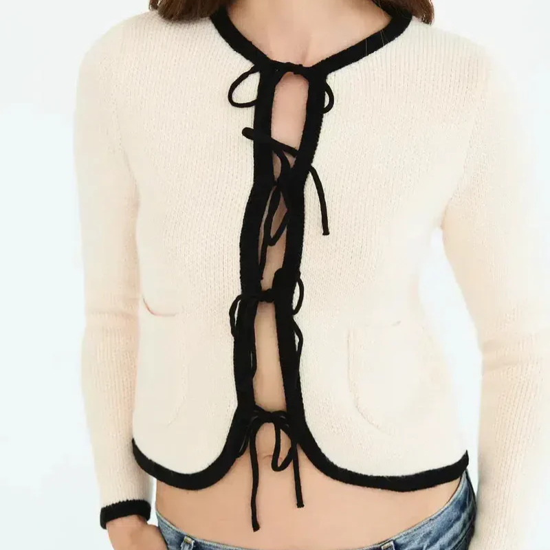 | Bow Accents Chic Cardigan