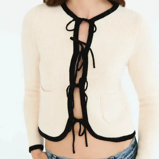 | Bow Accents Chic Cardigan