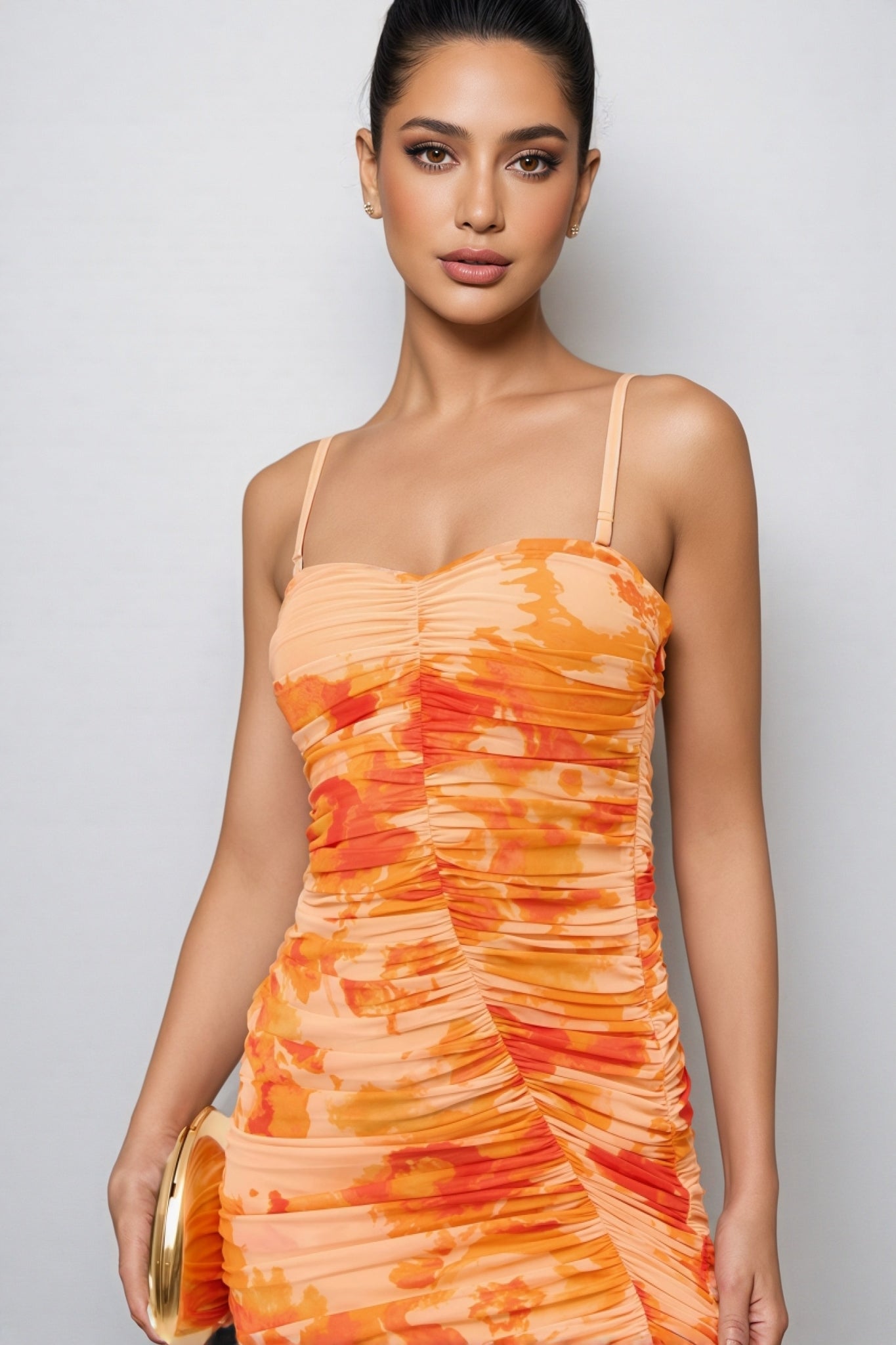 Aldridge Orange Halter Print Maxi Dress