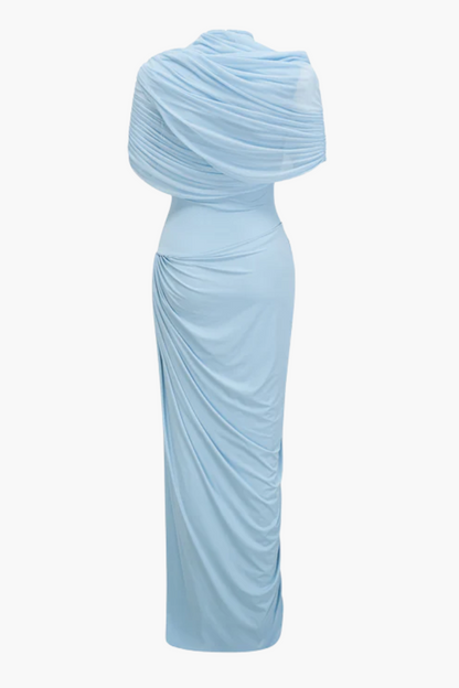 | Draped One-Shoulder Evening Gown