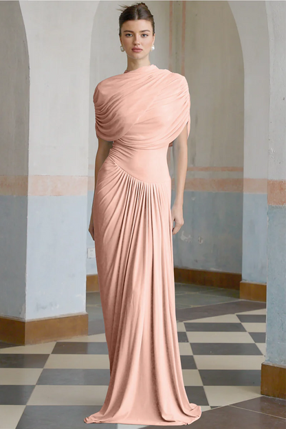 | Draped One-Shoulder Evening Gown