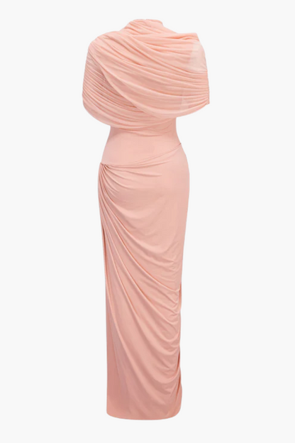 | Draped One-Shoulder Evening Gown