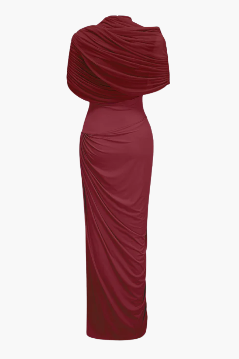 | Draped One-Shoulder Evening Gown