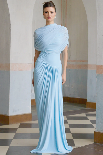| Draped One-Shoulder Evening Gown