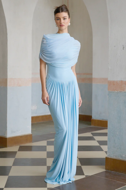 | Draped One-Shoulder Evening Gown