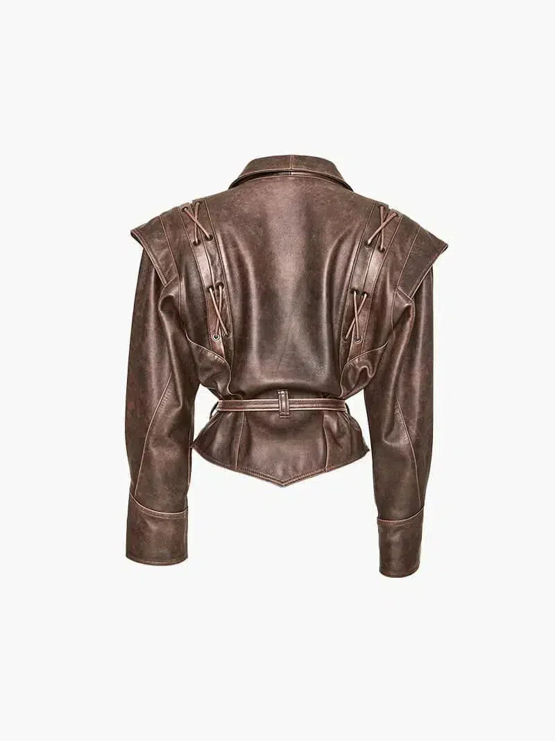 | Leather jacket in Western-inspired style