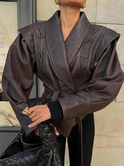| Leather jacket in Western-inspired style