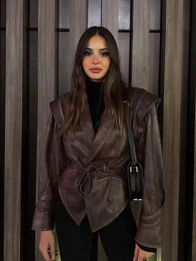 | Leather jacket in Western-inspired style