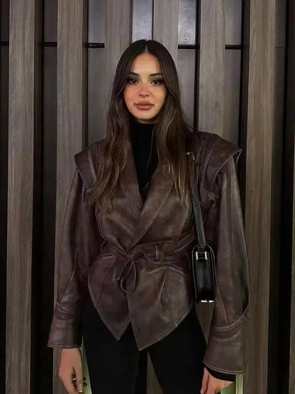 | Leather jacket in Western-inspired style