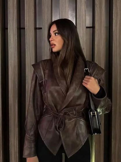 | Leather jacket in Western-inspired style