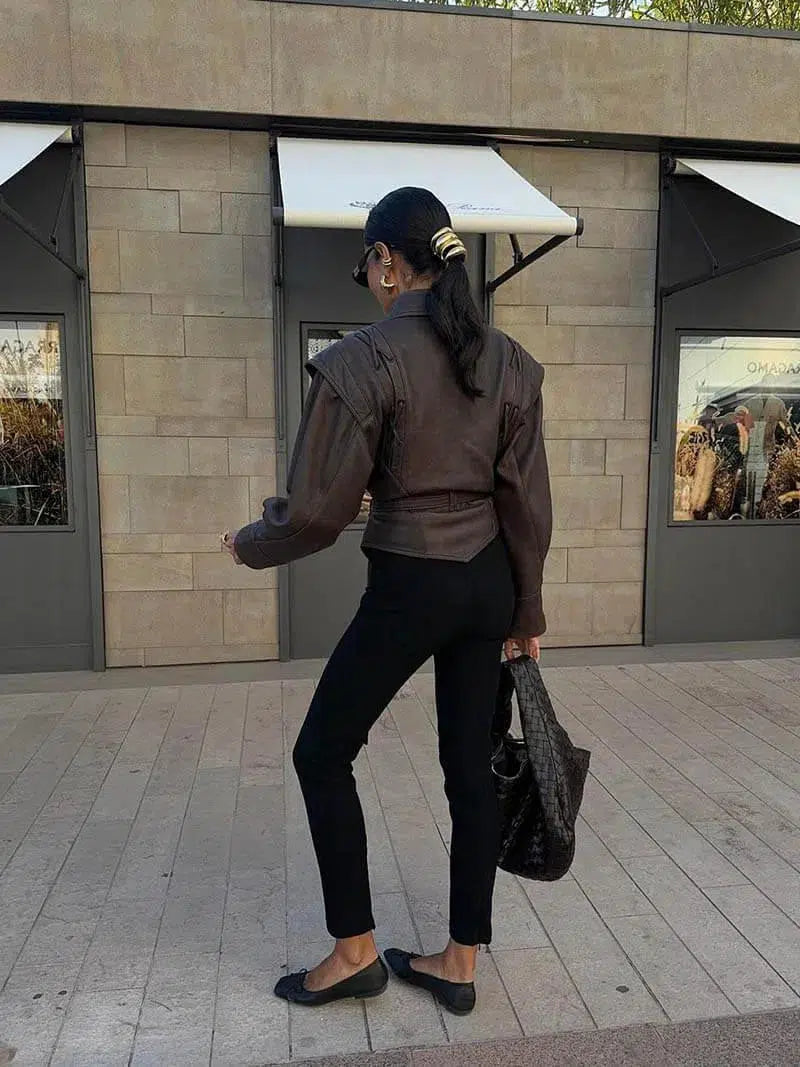 | Leather jacket in Western-inspired style