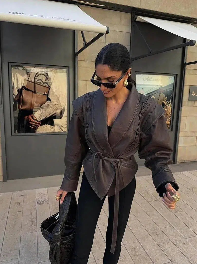 | Leather jacket in Western-inspired style