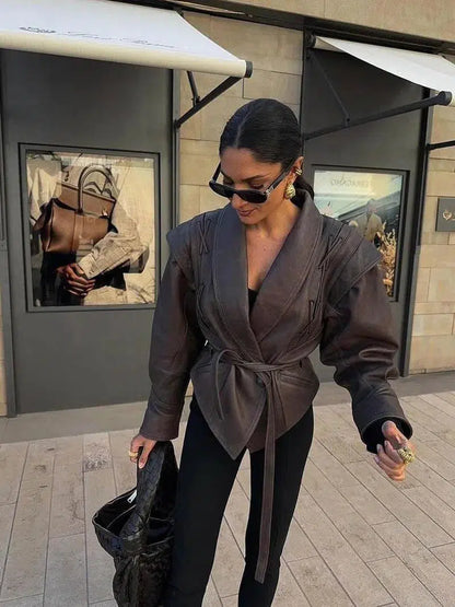 | Leather jacket in Western-inspired style