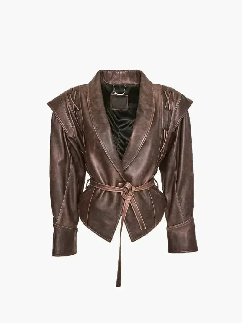 | Leather jacket in Western-inspired style