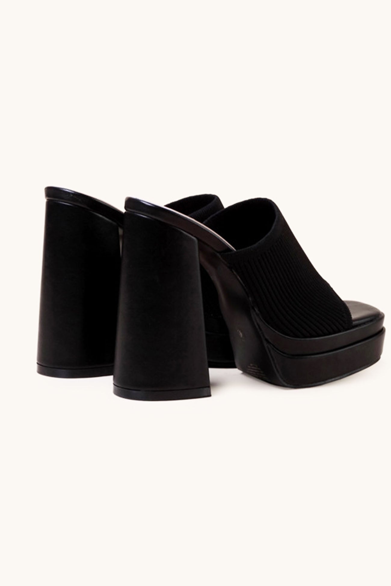 Knitted Block Platform High Heel Sandals