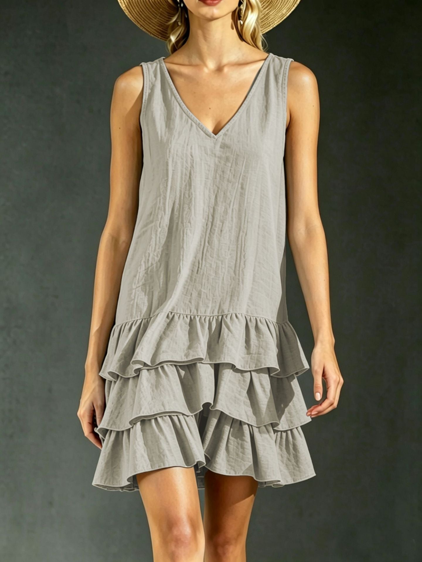 Solid Color Patchwork Dress, Gentle And Simple Long Skirt
