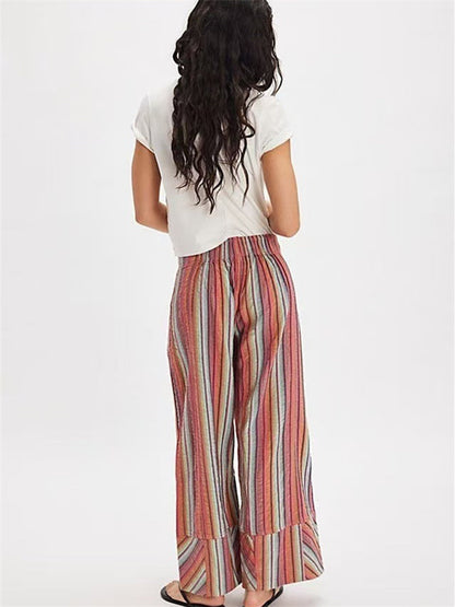Elastic Waist Versatile All-over Print Trendy Women's Trousers