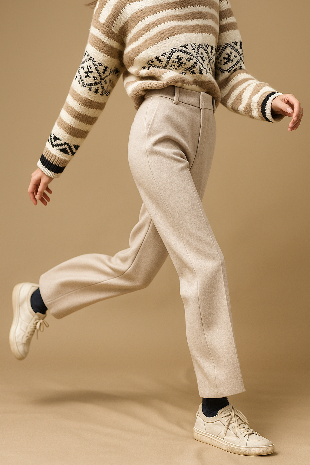 | Wool Herringbone Pants