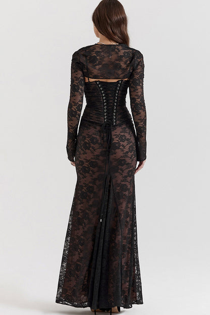 Lace Fishtail Cami Dress With Cover-up