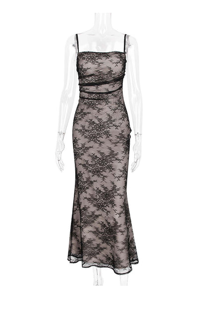 Lace Fishtail Cami Dress With Cover-up