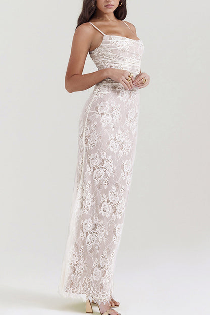 Lace Fishtail Cami Dress With Cover-up
