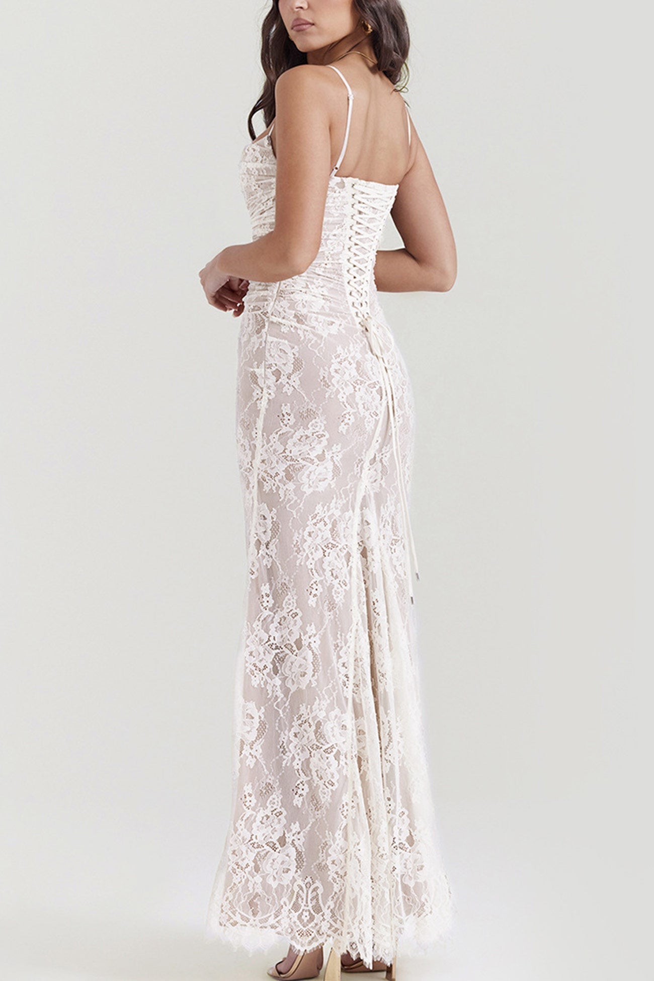 Lace Fishtail Cami Dress With Cover-up