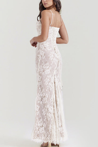 Lace Fishtail Cami Dress With Cover-up