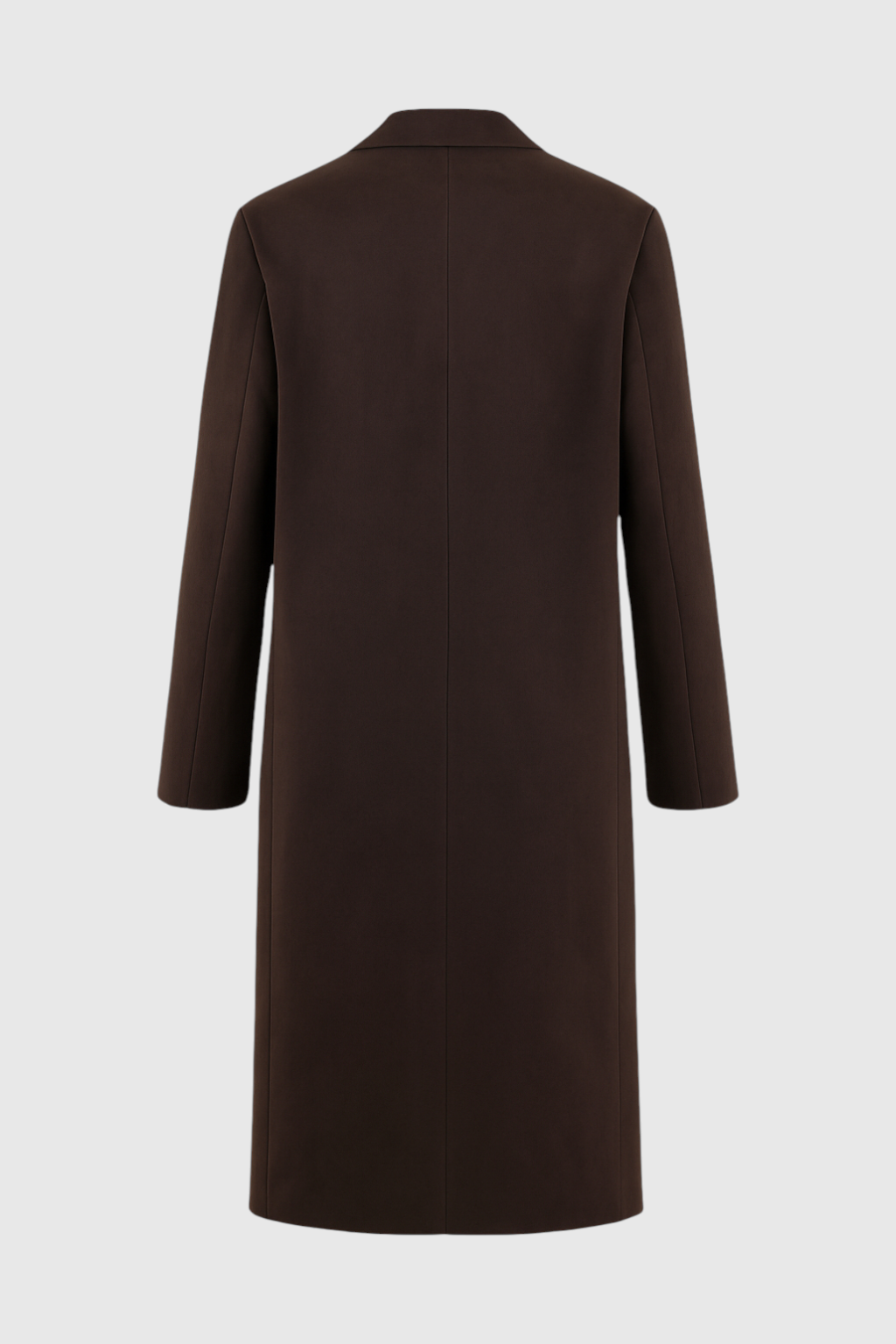 Long Suedette Overcoat | Single-Breasted, Notched Lapel, Relaxed Fit