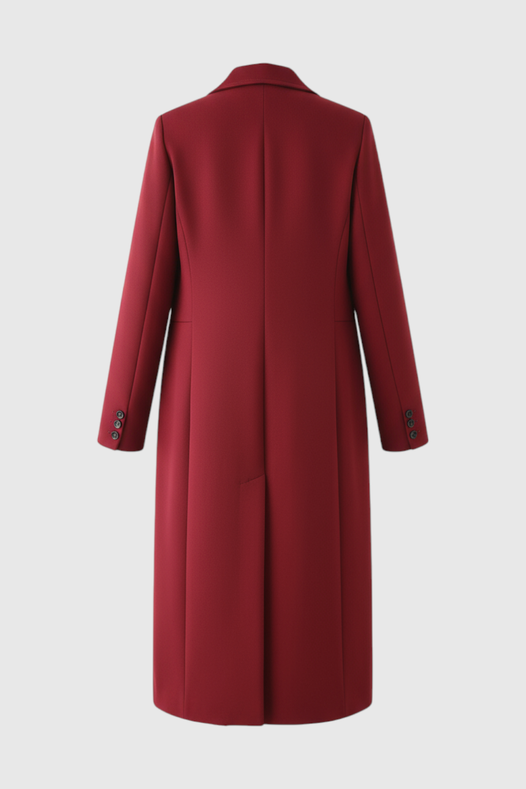 Longline Polyester Coat | Single-Breasted | Slim Fit | Notched Lapel