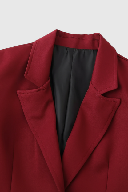 Longline Polyester Coat | Single-Breasted | Slim Fit | Notched Lapel