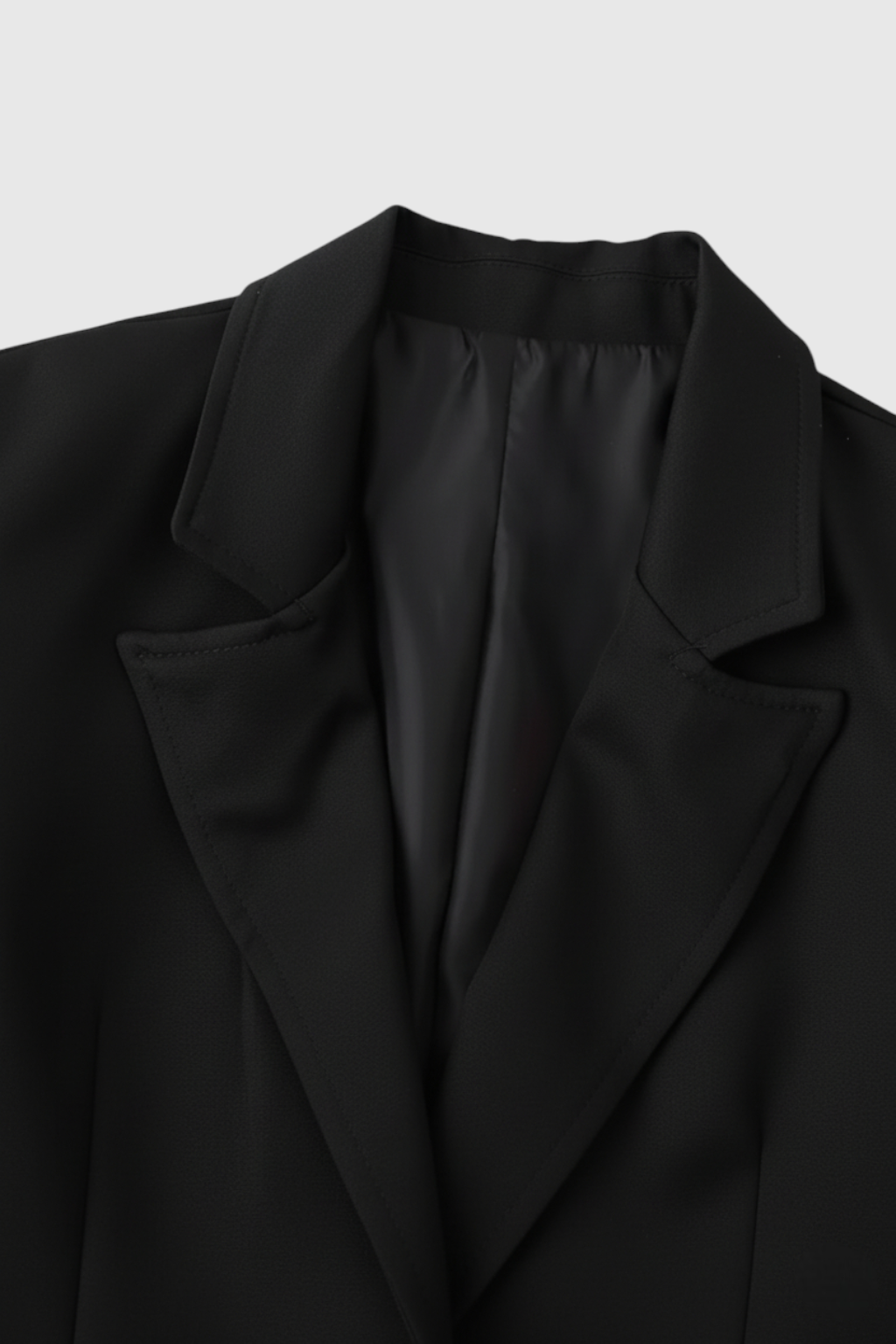 Long Single Breasted Coat | Slim Fit, Notched Lapel, Clean Tailored Line