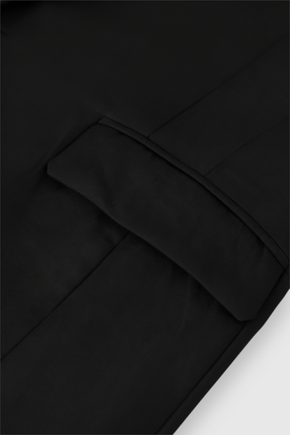 Long Single Breasted Coat | Slim Fit, Notched Lapel, Clean Tailored Line