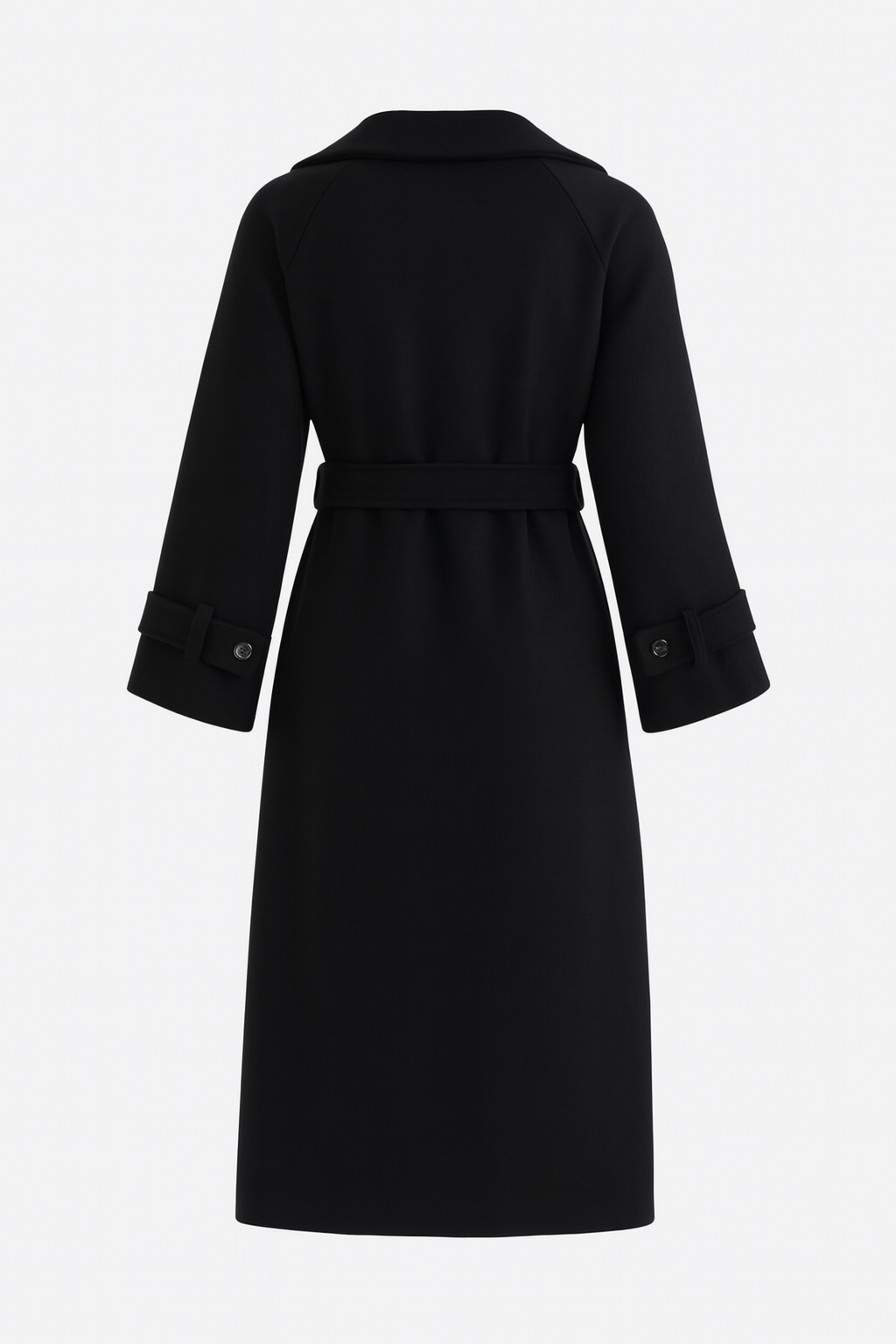Double-Breasted Long Trench Coat | Self-Belt, Epaulettes, A-Line Fit