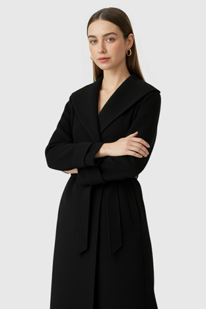 Belted Longline Coat | Wide Lapel | Double-Breasted | Regular Fit