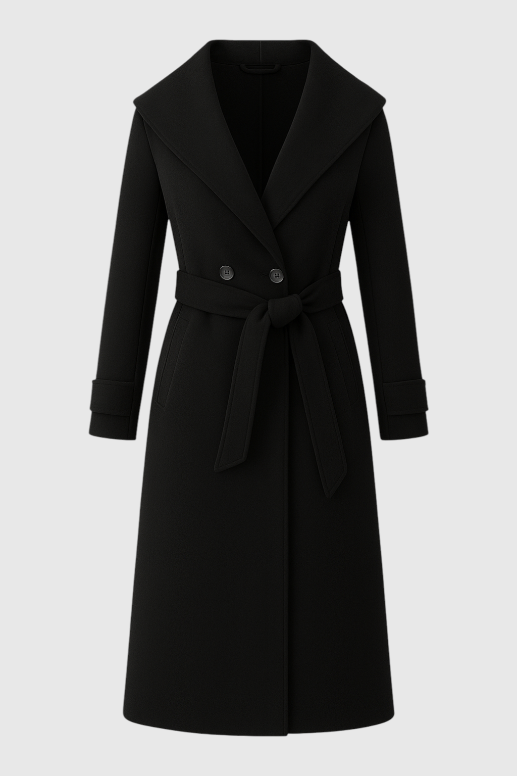 Belted Longline Coat | Wide Lapel | Double-Breasted | Regular Fit