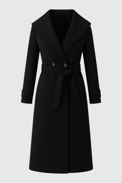 Belted Longline Coat | Wide Lapel | Double-Breasted | Regular Fit