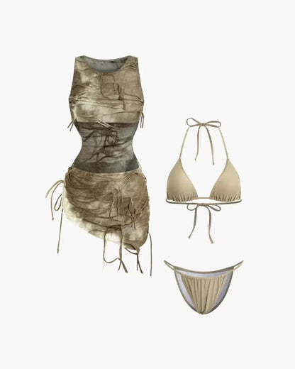 | Tie-dye bikini set in vibrant colors