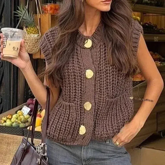 | Button Detailing Sweater Vest