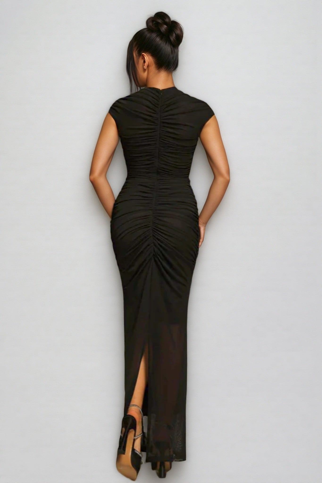 Reed Ruched Cutout Draped Maxi Dress